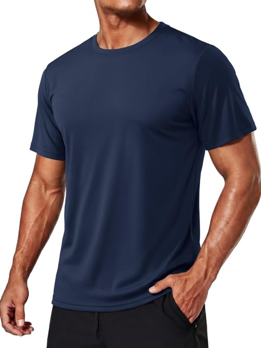 Men’s 02 Navy Quick-Dry Workout T-Shirt – Athletic Running Sun Protection
